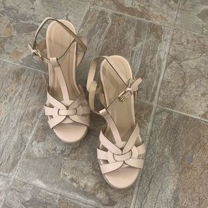 Wild Diva Nude Sandal Wedges